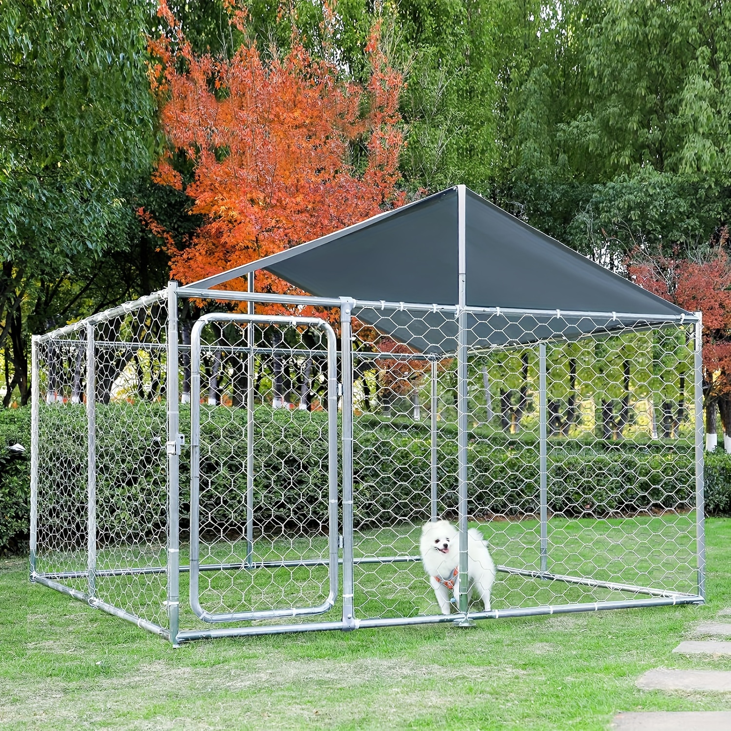 Outdoor Dog Kennels Large Dogs Roof Heavy Duty Metal Temu