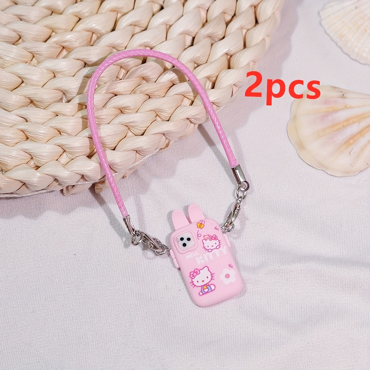 TEMU 2pcs Hello Kitty Phone Charm Accessory, Large Phone Decoration, Backpack Accessory