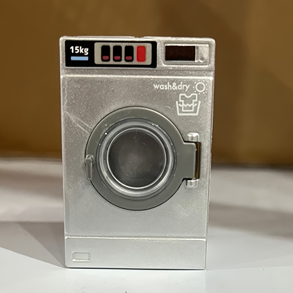 Miniatura 1/12 De Lavadora Para Casa De Muñecas - Decoración De Baño En Plástico, Puerta Abrible, Tamaño 3.4x2.8x5.3 Cm, Accesorio Realista Y Duradero Para Coleccionistas Y Regalos