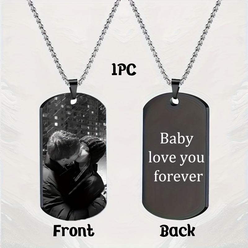 E-shop Foto-Halskette mit individuellem Foto, personalisierter Bildanhänger, lasergraviertes Herz-Foto-Halsband, Gedenk-Halskette mit individuellem
