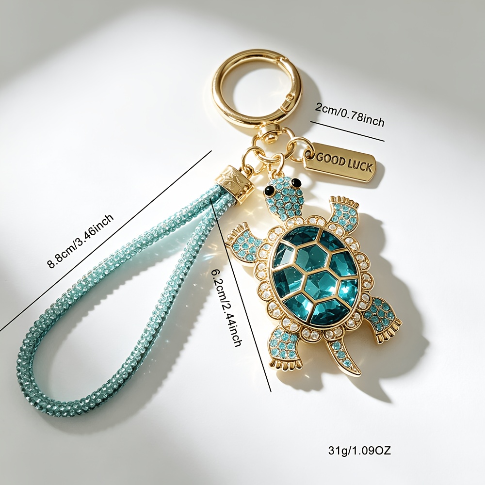 Imitation Crystal Turtle Keychain for Women, Cute Animal Charm