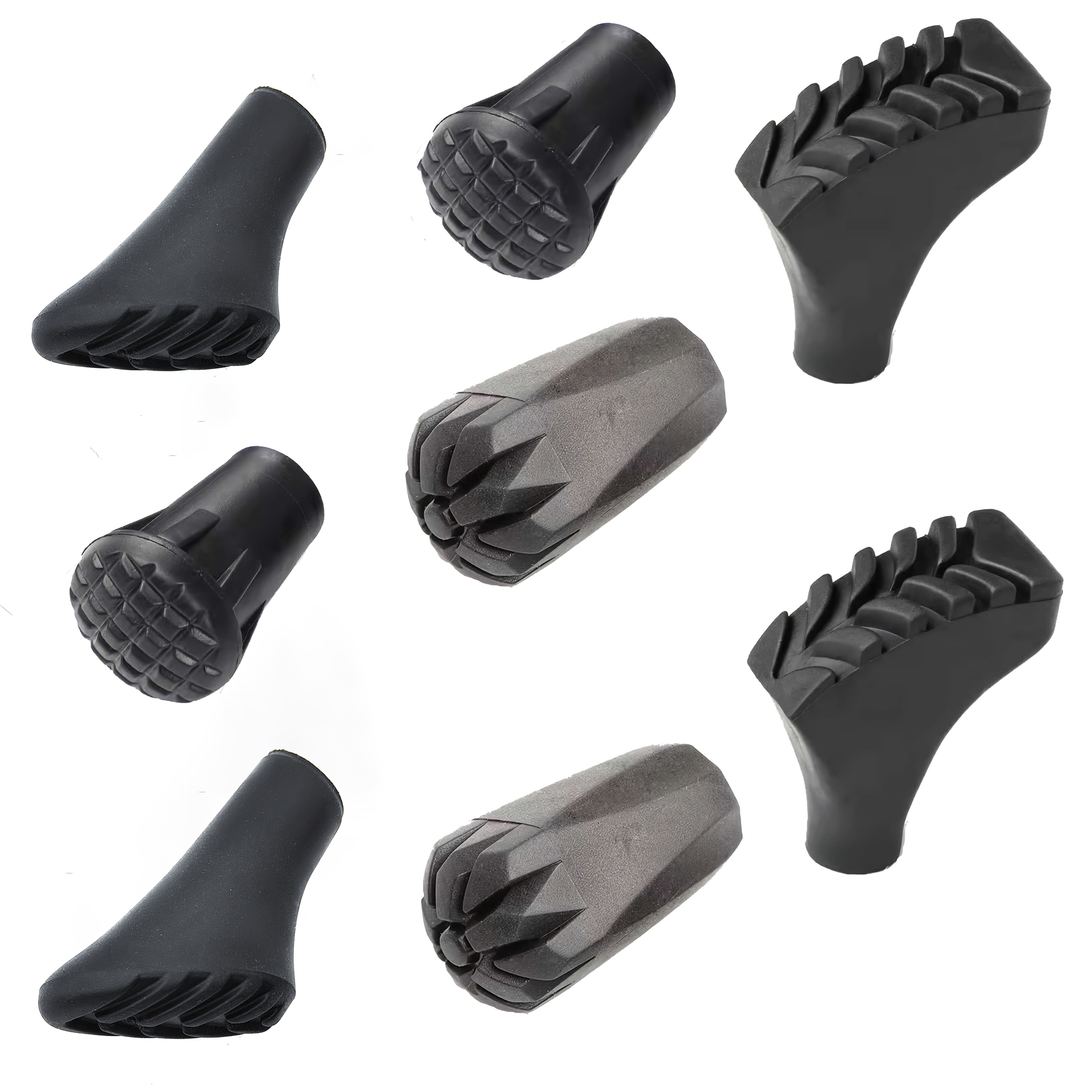 Embouts Caoutchouc Pour Bâtons De Randonnée – Lot De 4 Protège-pieds Noirs, Grande Surface De Contact, Adaptés à La Plupart Des Modèles