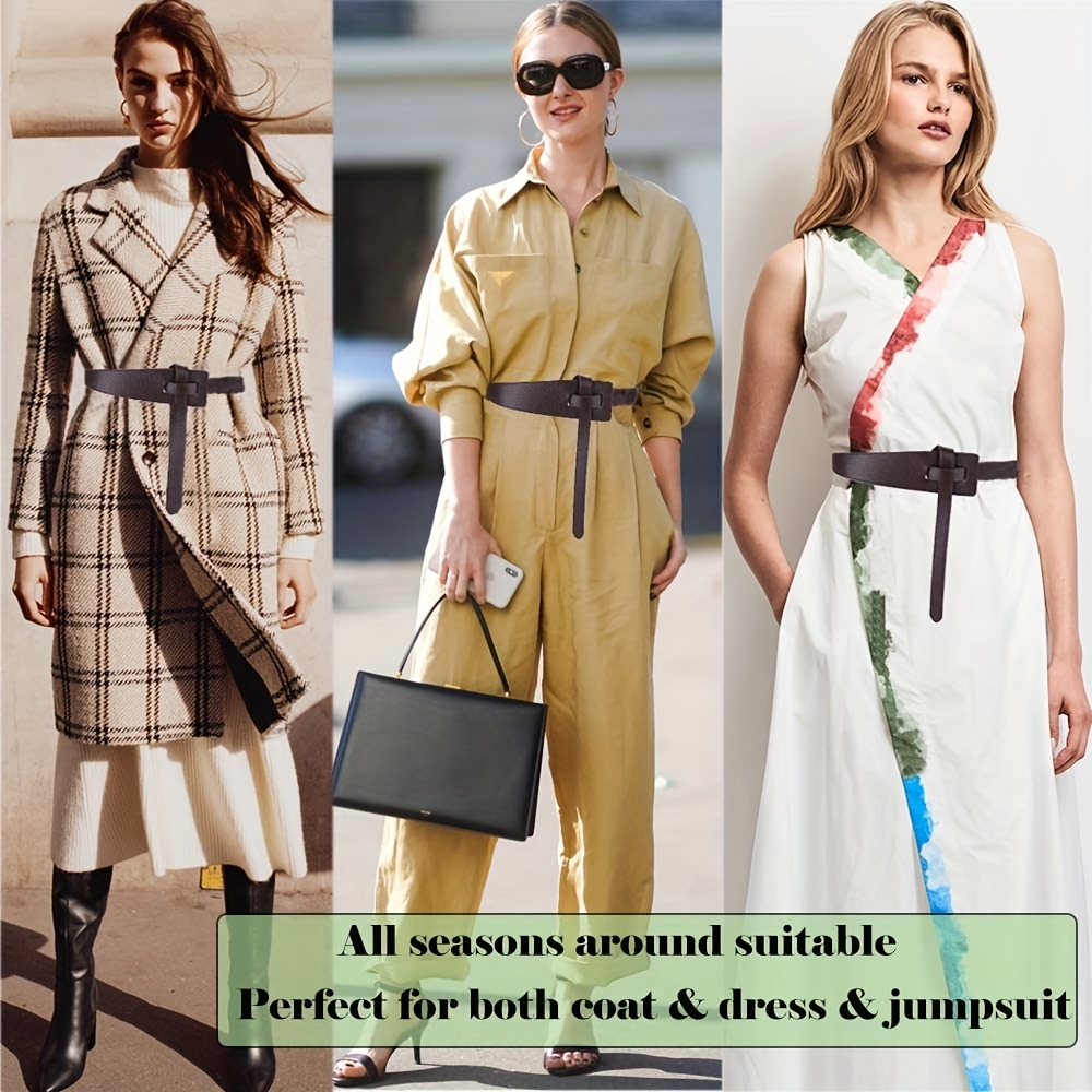 womens belt dress tie a knot waist belt jumpsuit coat - Temu  display picture 3