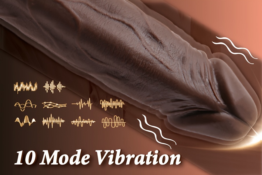 1pc thrusting vibrator     toys with rotating and heating 9 inches realistic coffee telescopic   for anal clitoral g spot stimulation 10 mode telescopic and 10 mode vibration liquid silicone  s women couple pleasure details 2