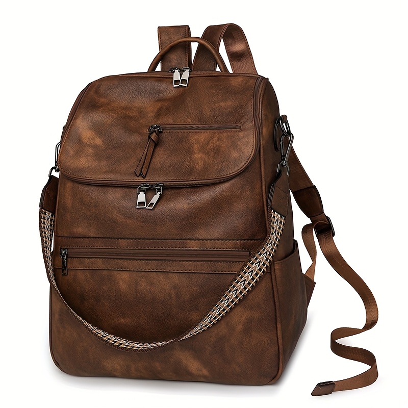 Image of Vintage College Student Backpack, 2025 Spring New Arrival, Trendy And Fashionable High-end Bag, British Style, Stylish Travel Bag, Large Capacity Luggage Bag