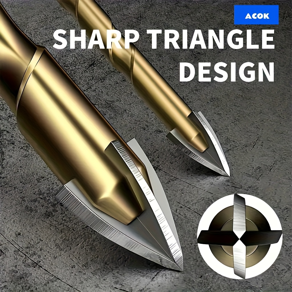 TEMU A Set Of 7pcs Multifunctional Drill Bit Set, Featuring Steel Sharp Triangular Design, High Hardness, Suitable For Drilling In Tiles, Glass,