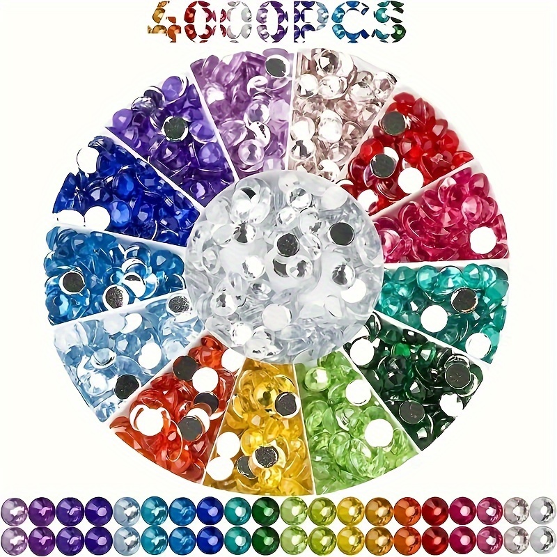 

4000 Pcs Diamond Painting Beads: 20 Colors, Round Sparkling Diamond Drills, 5d Diamond Painting Accessories, Perfect For Diamond Art And Nail Art Projects