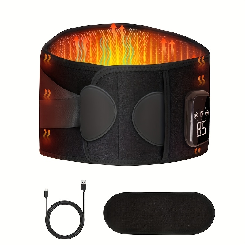 Wireless Heated Massage Belt with Lumbar Support, 3 Heating Modes