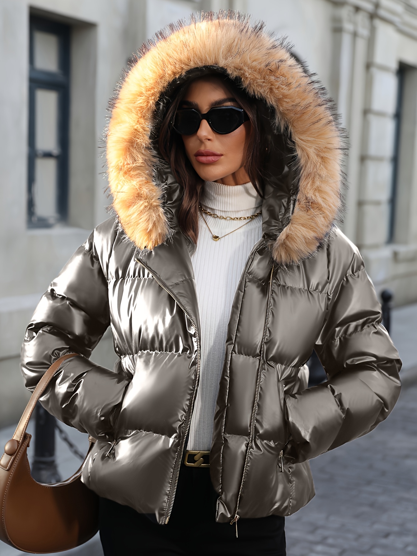 Dames Winterjas - Thermal Geïsoleerde Jas met Capuchon en Volledige Ritssluiting