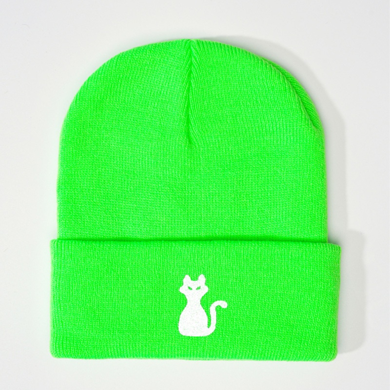TEMU Cappello Lavorato a Maglia con a Motivo Gatto, 1 Pezzo, Unisex, , Stile Y2K, Caldo, Traspirante, e Versatile, ad Adolescenti per il Calore le
