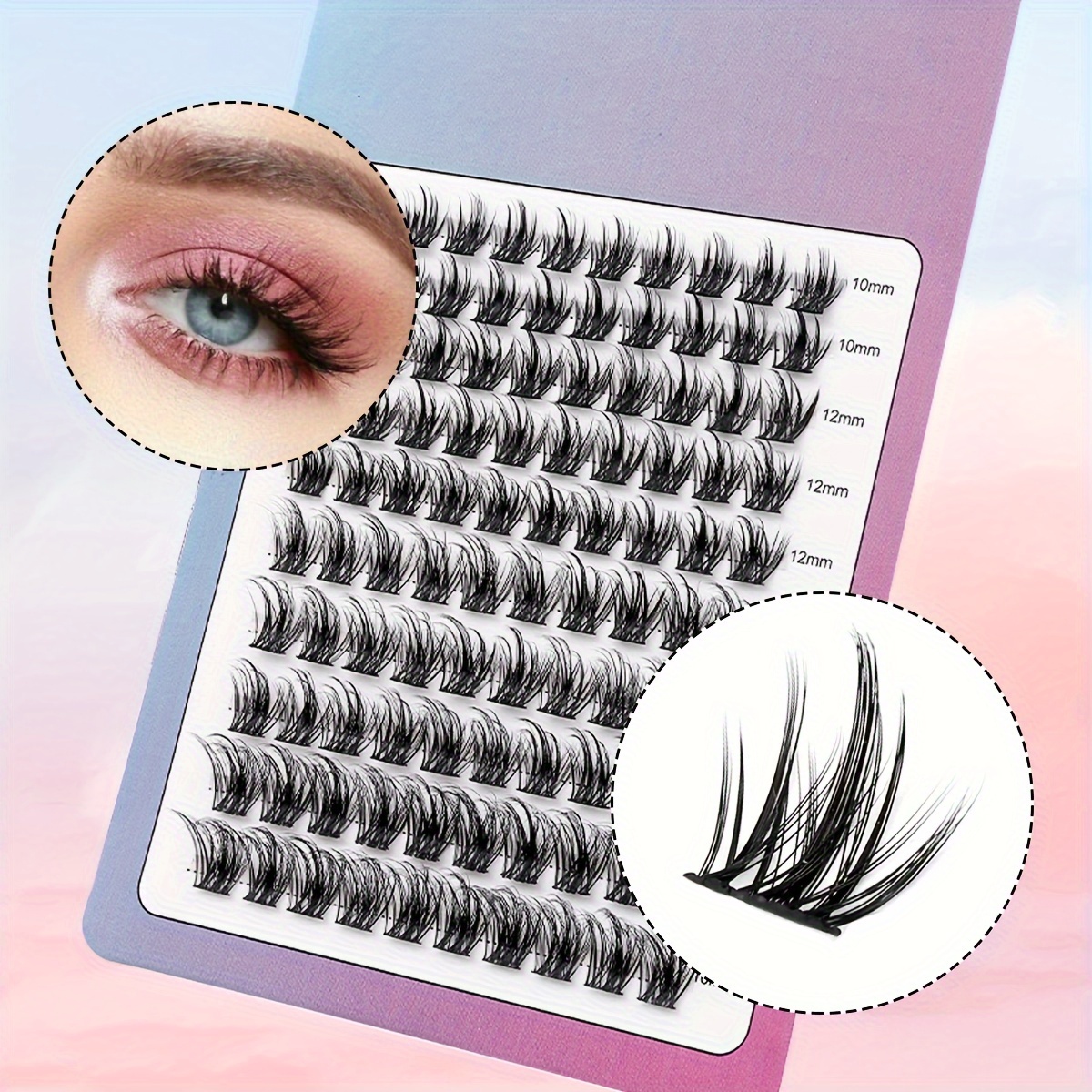 

Diy Eyelash Extensions , Lengths 10-16mm, Suitable For Beginners, Reusable False Eyelashes With 3d Curly And Long Fibers,