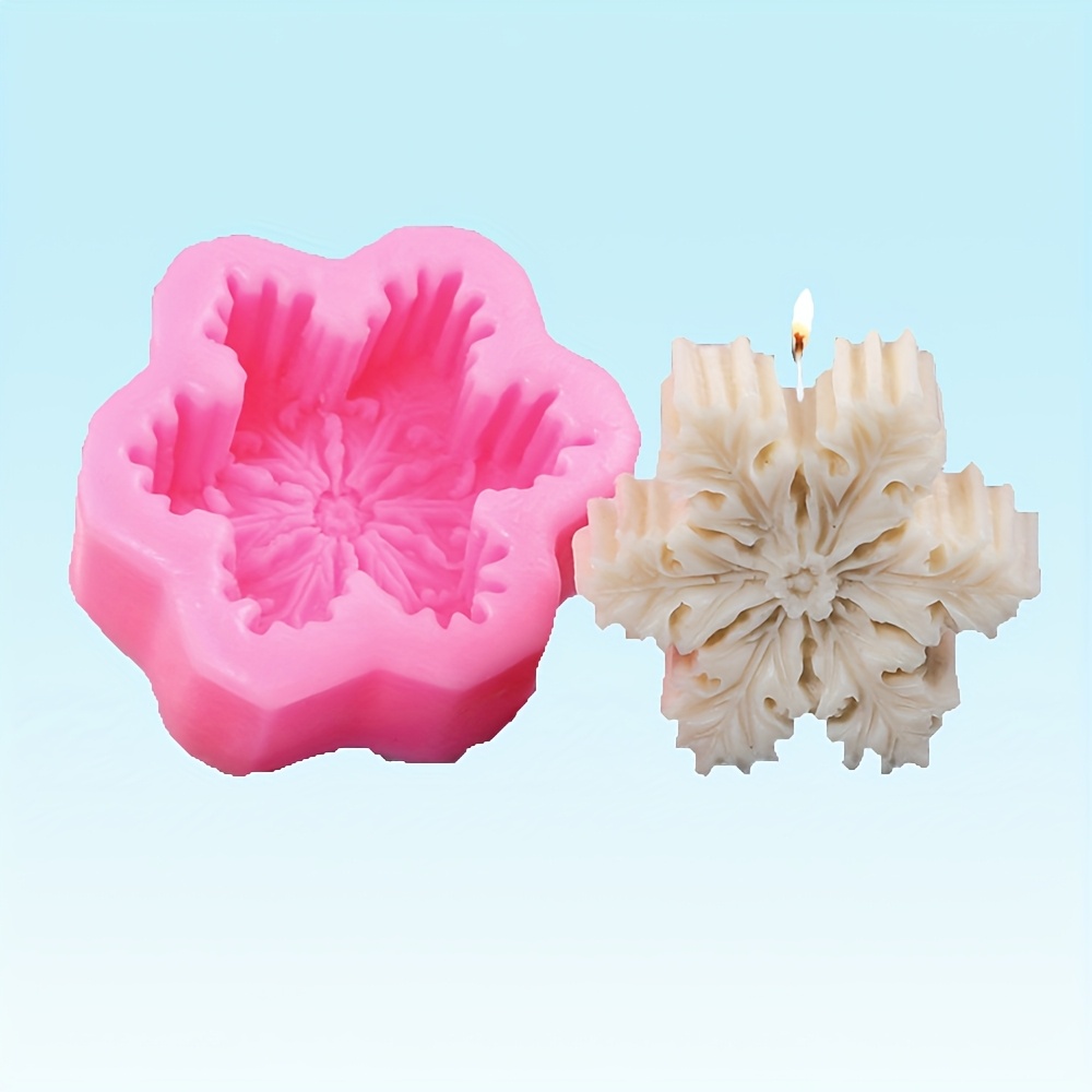 1pc Snowflake-shaped Aromatherapy Candle Soap Silicone Mold, 3d Snowflake Resin Decoration Mold