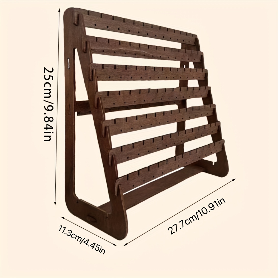 Image of Jewelry Storage Stand, Earring Holder, Stud Earring Display, Home Use Solid Wood Earring Display Rack, Dangle Earring Accessory Showcase, Clip-on Earring Prop, Jewelry Towers