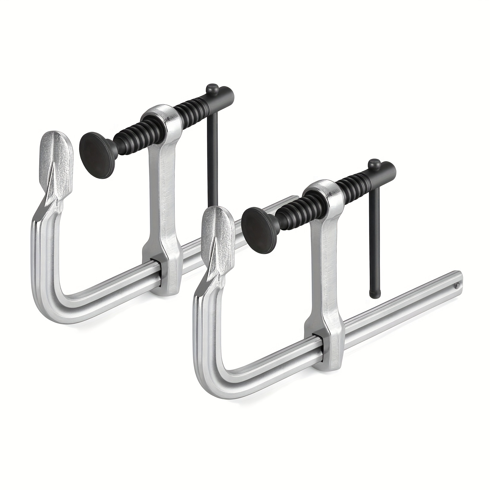 TEMU 2pcs 6-inch Light-duty Bar Clamps, Durable Alloy Steel With Secure Black Knob And Adjustment Mechanism - Woodworking And Welding Projects,