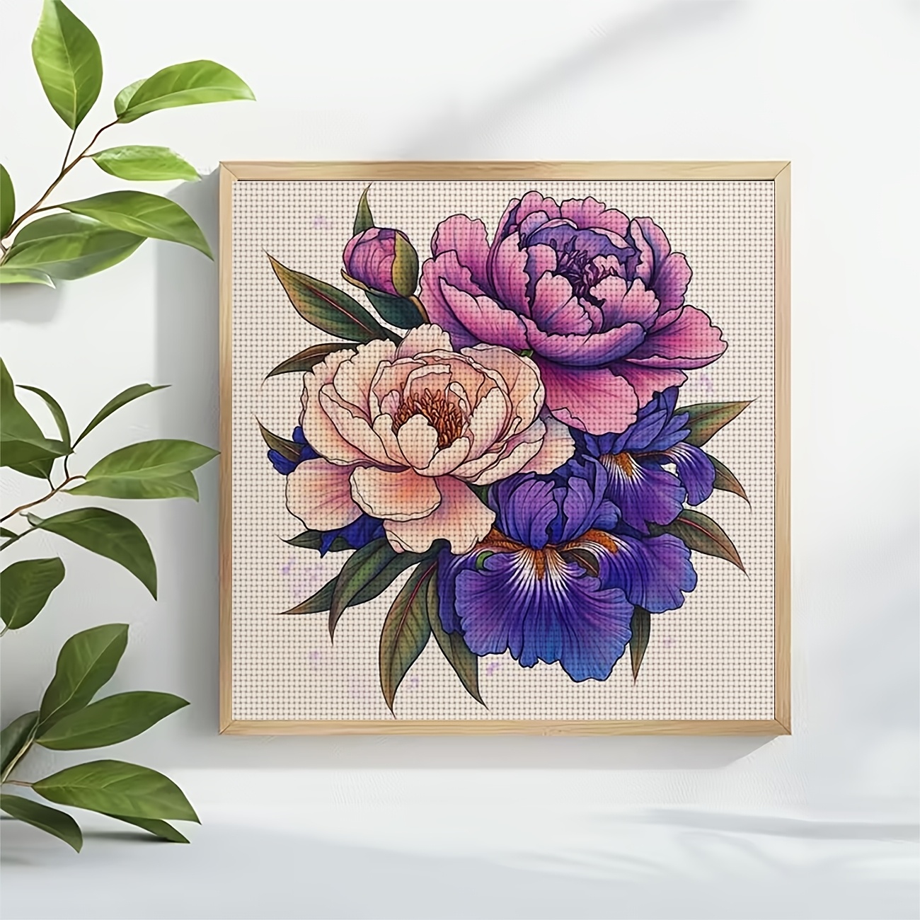 Complete DIY Cross-Stitch Kit for Beginners with Pre-Printed Canvas