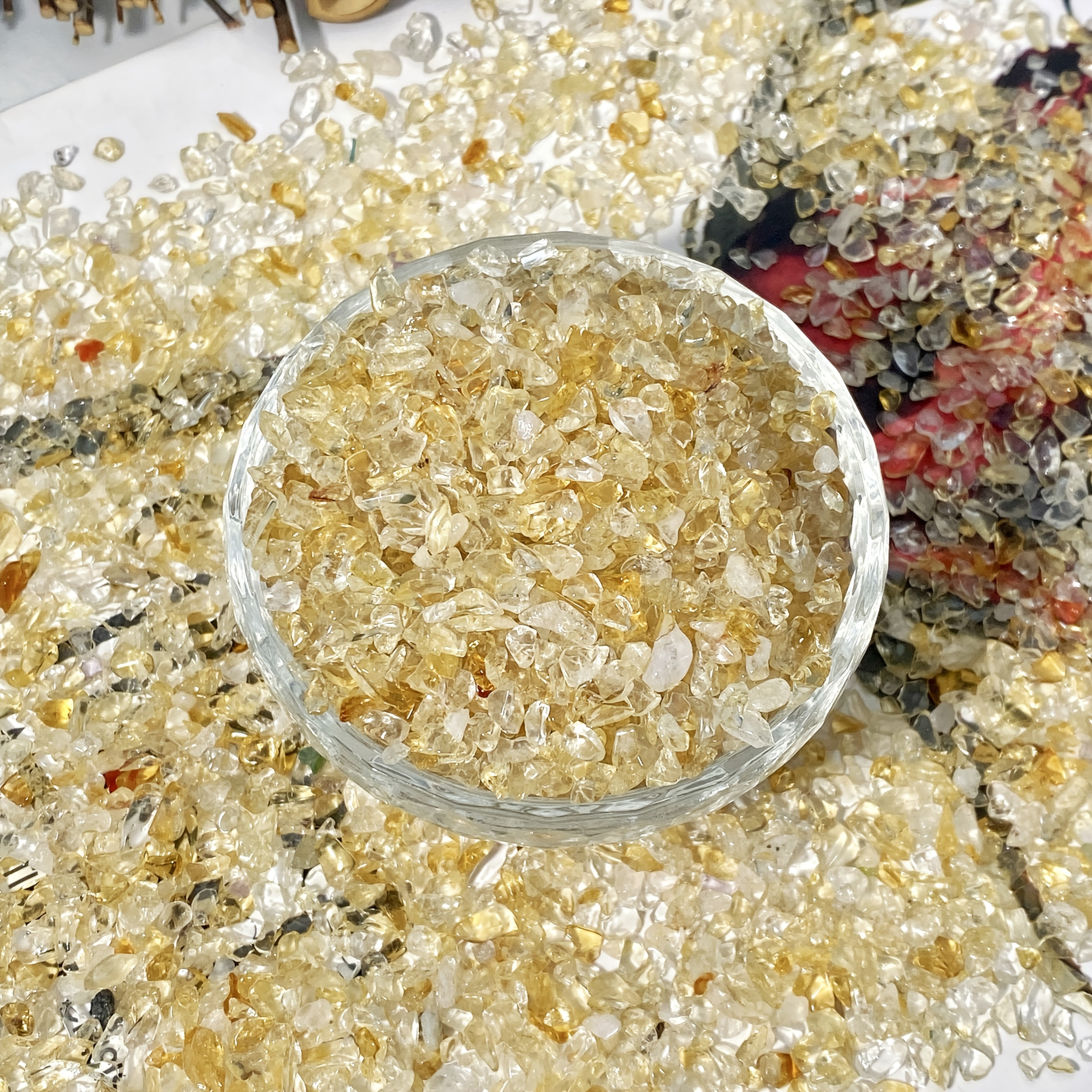 

Elegant Citrine Crystal Chips 50g/100g - Natural Gemstone For , Glitter Accents & Home Decor | Perfect Gift For Birthdays, Halloween & Christmas