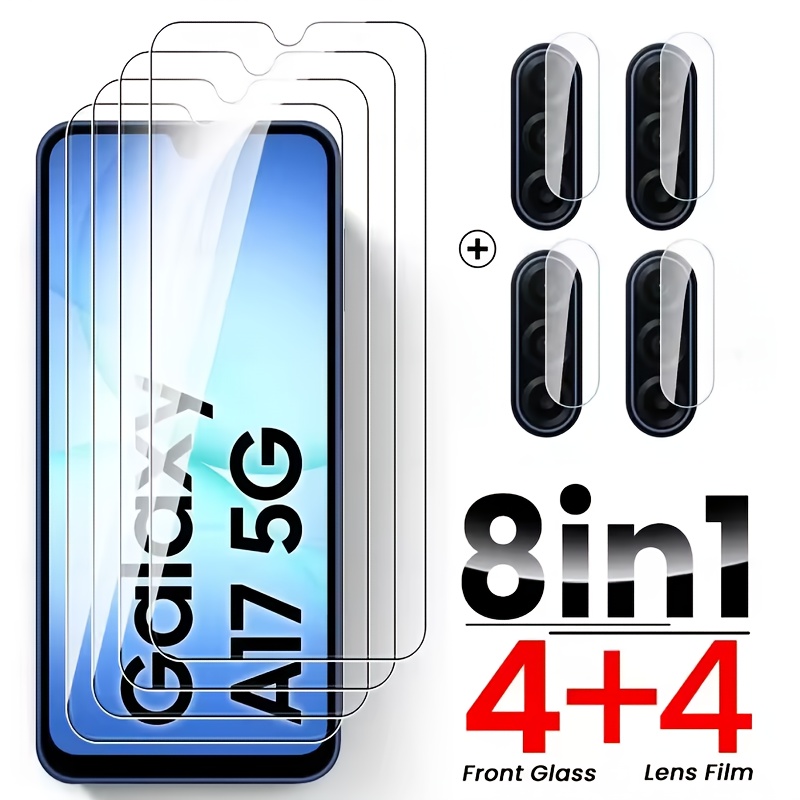 Tempered Glass Screen Protectors With Camera Lens For For Galaxy A17 5g And 4g, Featuring 9h Hardness And Clear Protection