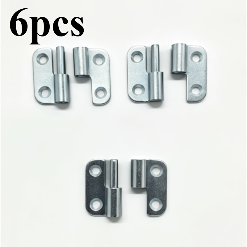 TEMU 6pcs (3 Pairs) Removable Hinges - 304 Stainless Steel, Left Hand Pull Slide Joint Design, Durable Metal Hardware Fittings, Installation, Repair