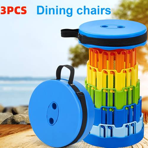 3pcs Portable Telescopic Outdoor Stools with Adjustable Height - Lightweight Camping Chairs Suitable for Travel, Hiking, Fishing, Picnic, Compact Folding for &, Instant for /Outdoor Use