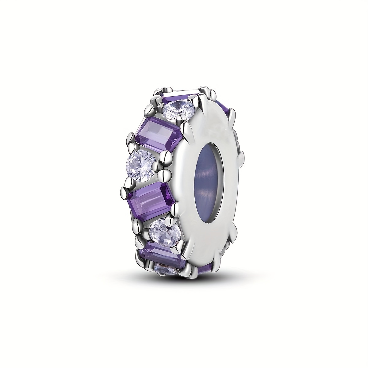 

925 Purple Spacer Fit Bracelet Diy Stopper For Making