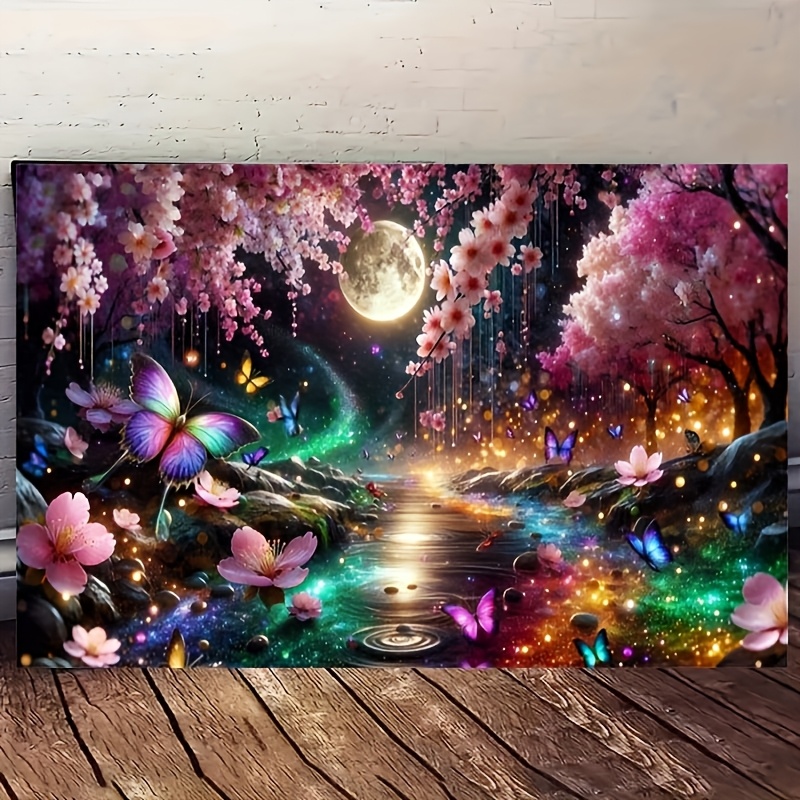 TEMU 5d Diamond Painting Kit, Fantasy Landscape, Craft, Acrylic Round Diamonds, Suitable For Adults And Beginners Wall Decor