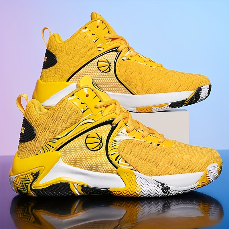 Sneakers, Men' S Basketball Shoes, High Shoes, Durable Lace Up Anti Slip Running Shoes