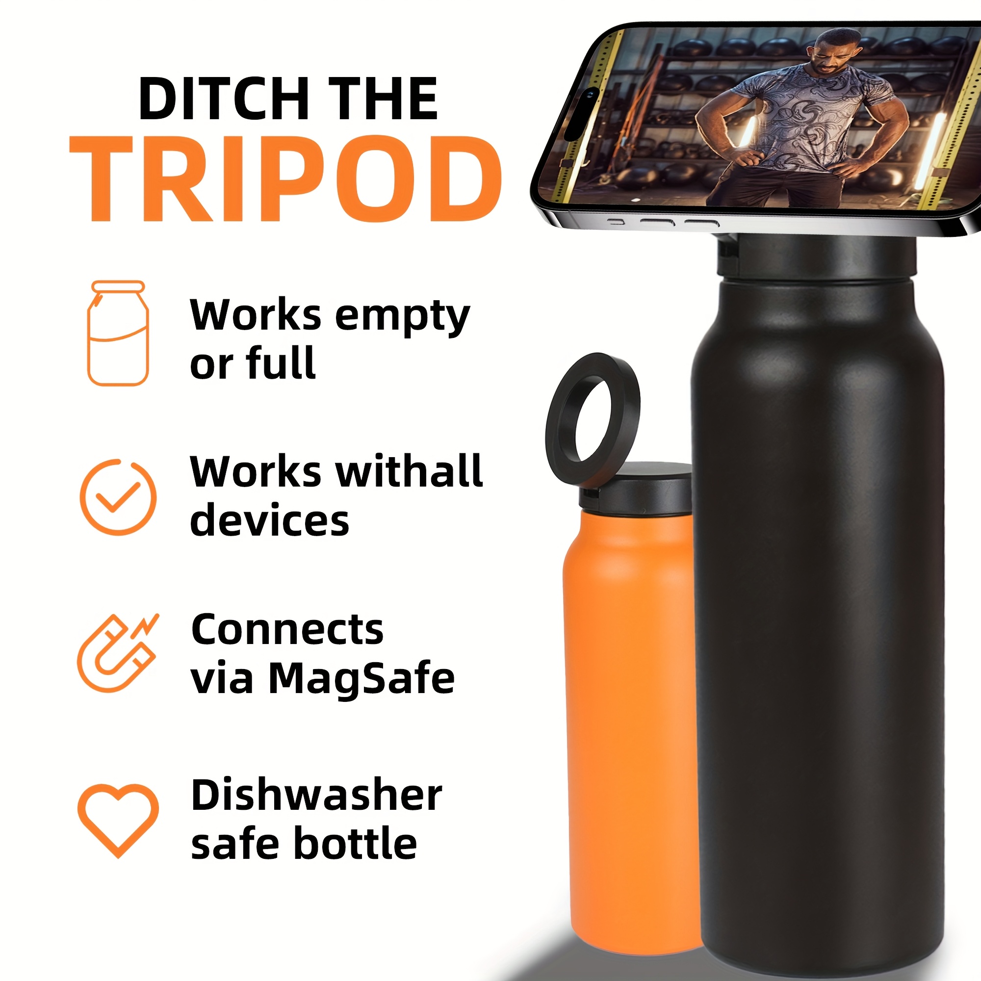 710ml 26o 960ml 34o stainless steel magnetic sports water bottle 24 hours cold 12 hours hot leak proof lid with handle and straw   gym   travel great gift for all ages 9