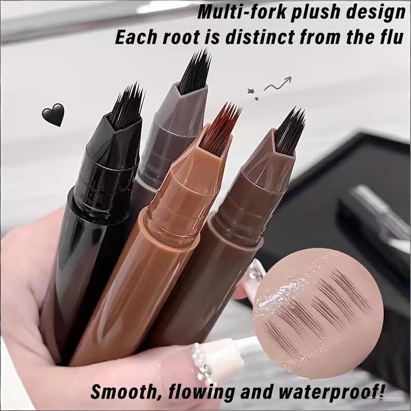 Dual-Action Quick Water Eyebrow Pencil with Multi-Branch Brush Head Design: Defines Each Hairline with a Single Stroke, Precisely Fills in Hairline, Waterproof, Long-Lasting, Smudge-Proof. Three-Dimensional Hair Flow Technology for Natural Blending