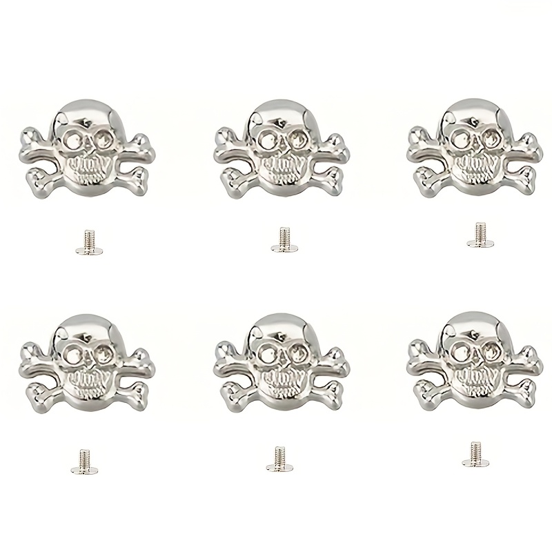 6 Sets Of Belt Decorative Buckles, Screw Rivet Replacement Decoration, 6 Rivets + 6 Screws