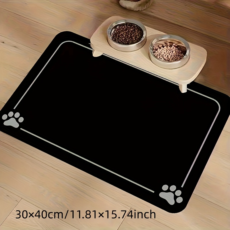 1pc Cute Dog Paw Bone Pattern Pet Feeding Mat, Suitable For Dogs And Cats, Dog Feeding Mat, Cat Feeding Mat, Halloween Decoration, Christmas Decoration