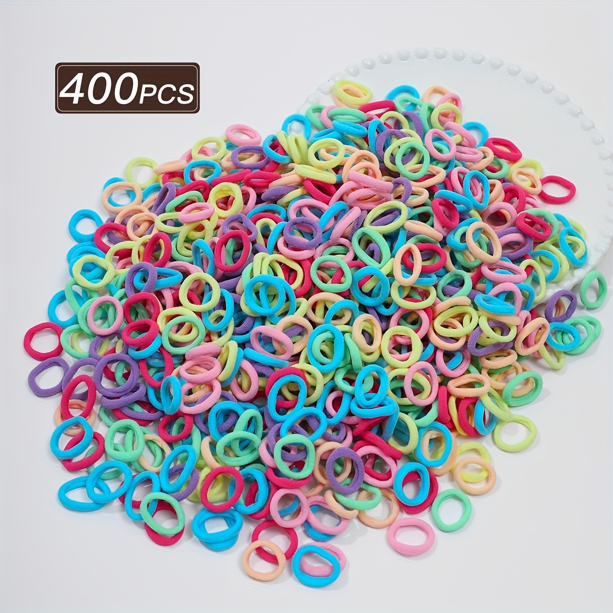 TEMU Random 400/600/800pcs Women's Style, Easy Colorful Hair Ties Hair Additions, Durable Non-slip Does Not Hurt Hair, Suitable For Daily And Party