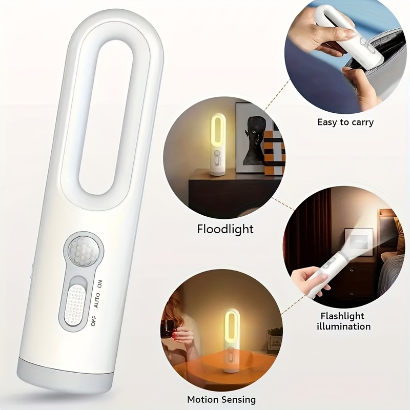 1pc     sensor night light usb rechargeable portable led flashlight with motion   yellow light for camping emergency reading hiking home use camping light rechargeable emergency lighting minimalist lamp lightweight construction   light book lovers reading lamp cozy lighting rechargeable lamp   lamp   Product details 8