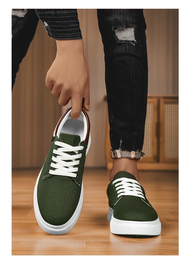 Baskets en Toile Homme Bicolore Chaussures décontractées en toile pour hommes, chaussures de skate tendance et polyvalentes, baskets de sport basses élégantes
