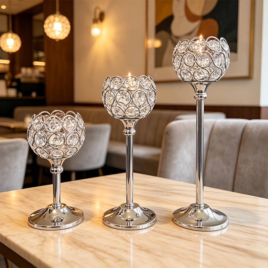 TEMU 3pcs Candle Holders, Elegant Candle Stands For Wedding Table Centerpieces, Dining Table, Party, Mantel And Home Decor