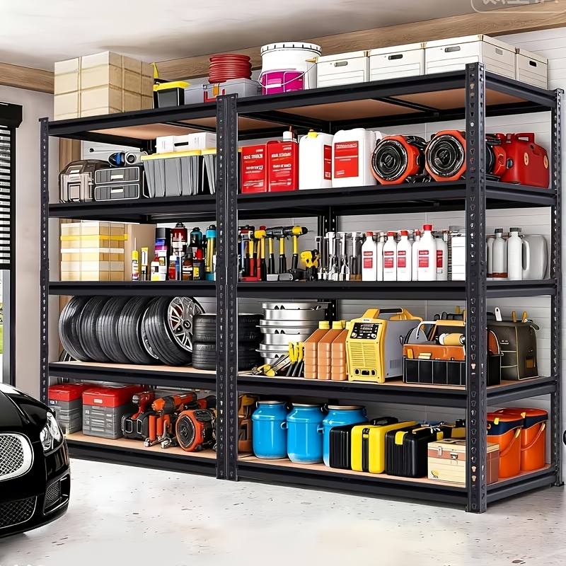 2pcs 5-Tier Heavy-Duty Metal Storage Shelves, 900KG Capacity