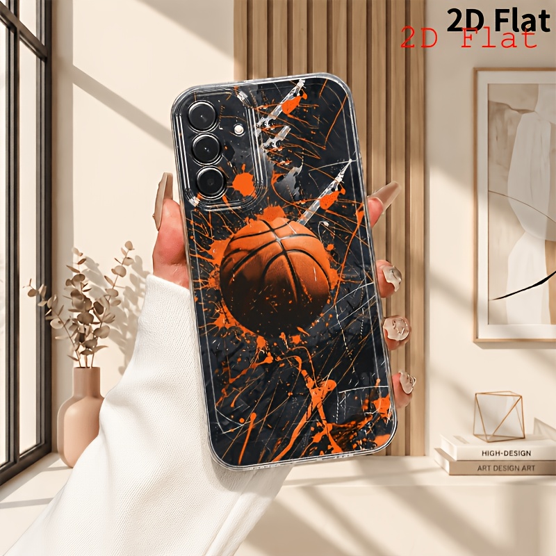 TEMU Phone Case: 2d Flat Splatter Paint Basketball Phone Case, Suitable For Galaxy A03s A04 A05s A06 A07 A13 A14 A15 A16 5g A17 A22 A23 A24 A25 A26
