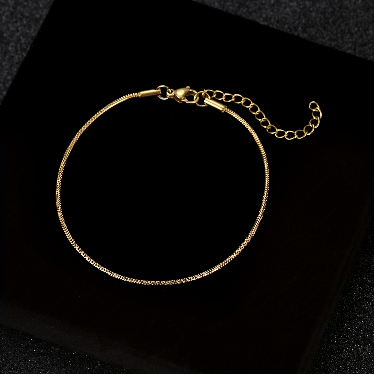 TEMU Men's Hip-hop Stainless Steel Round Snake Chain Bracelet