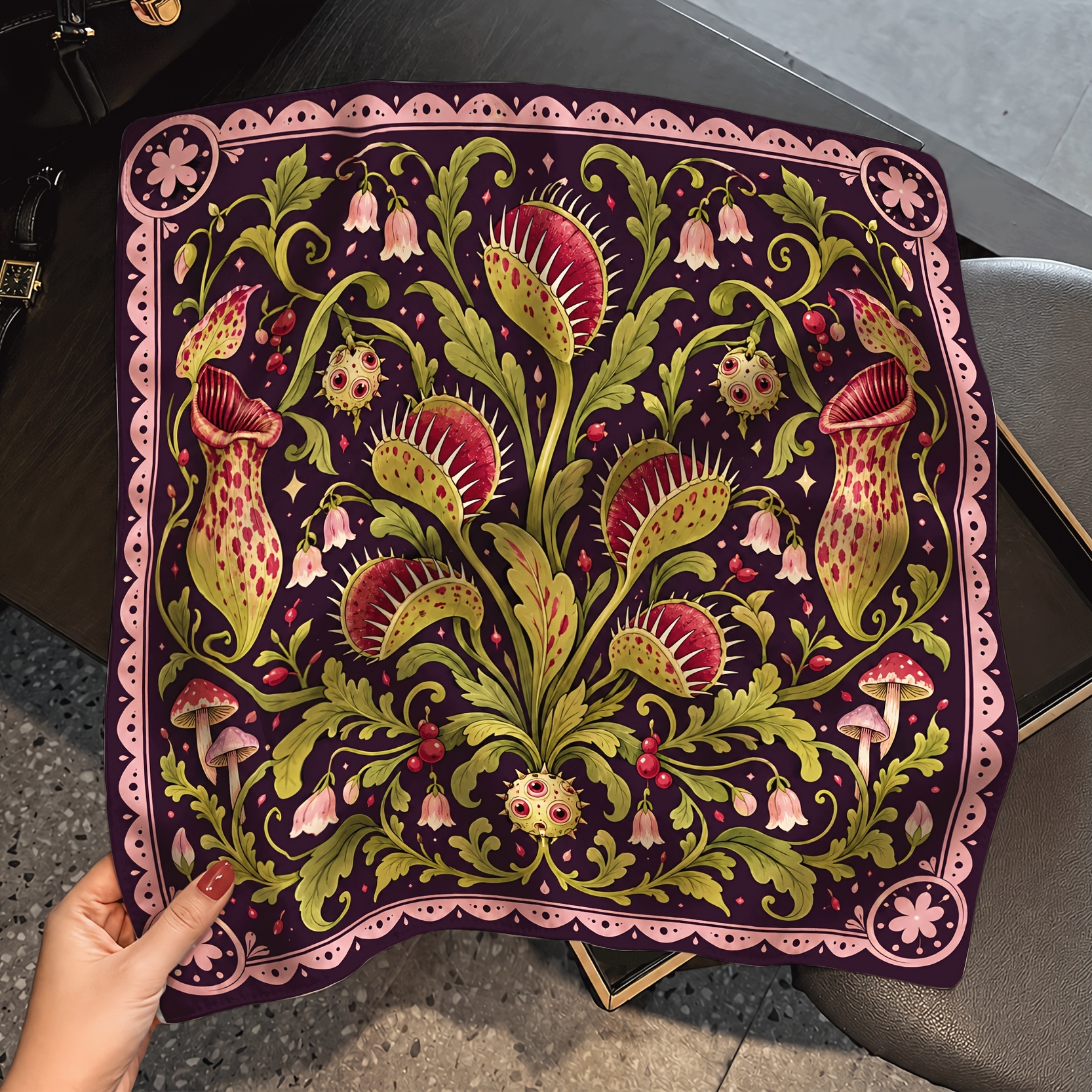 TEMU 1pc Outdoor Multi-functional Headwear, Venus Of The Valley Floral Intricate Printed Headscarf, For Outdoor Sports/daily Wear/casual Gatherings,