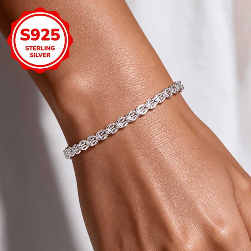 Women's 925 Silver Phoenix Tail Bracelet, Elegant Gift