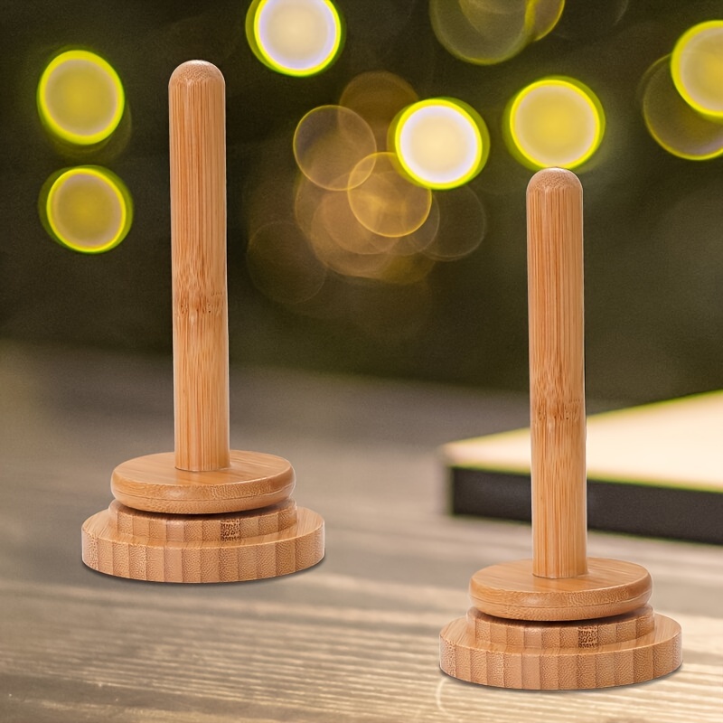 

Bamboo Yarn Holder - Rotating Wooden Spinner For Knitting & Crochet, Desktop Storage Stand For Skeins And Balls