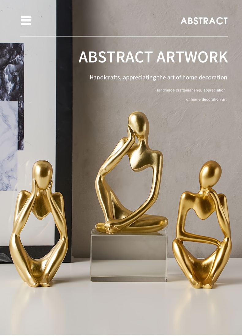 Golden abstract figurines| Nordic good decorative statues Decorative office figurines | Gold shelf decoration| Interior decoration