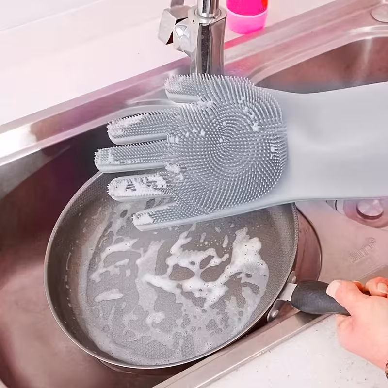 silicone dishwashing gloves durable kitchen gloves for women suitable for bedroom and kitchen use Product details 0