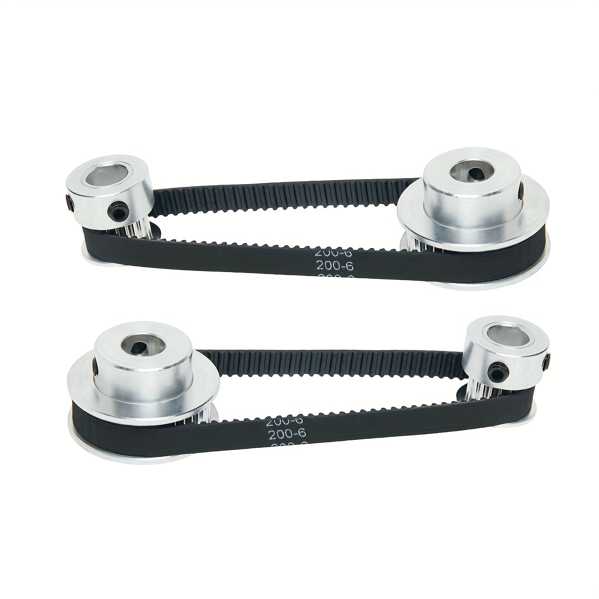 TEMU Juego de 2 poleas de sincronización de aluminio 2GT con 20 y 40 dientes y eje de 8 mm, junto con 2 piezas de correa de 200 mm de y 6 mm de ancho (20-40T-8B-6)