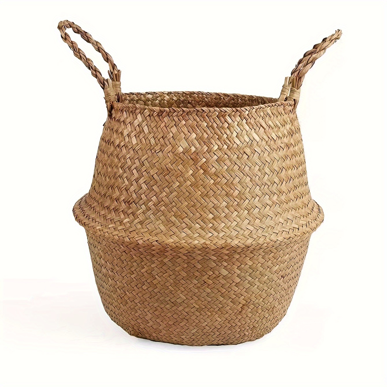 TEMU Rustic Seagrass Storage Basket, , Window , Material, , For , Laundry, , Groceries, Home & Kitchen Organizer