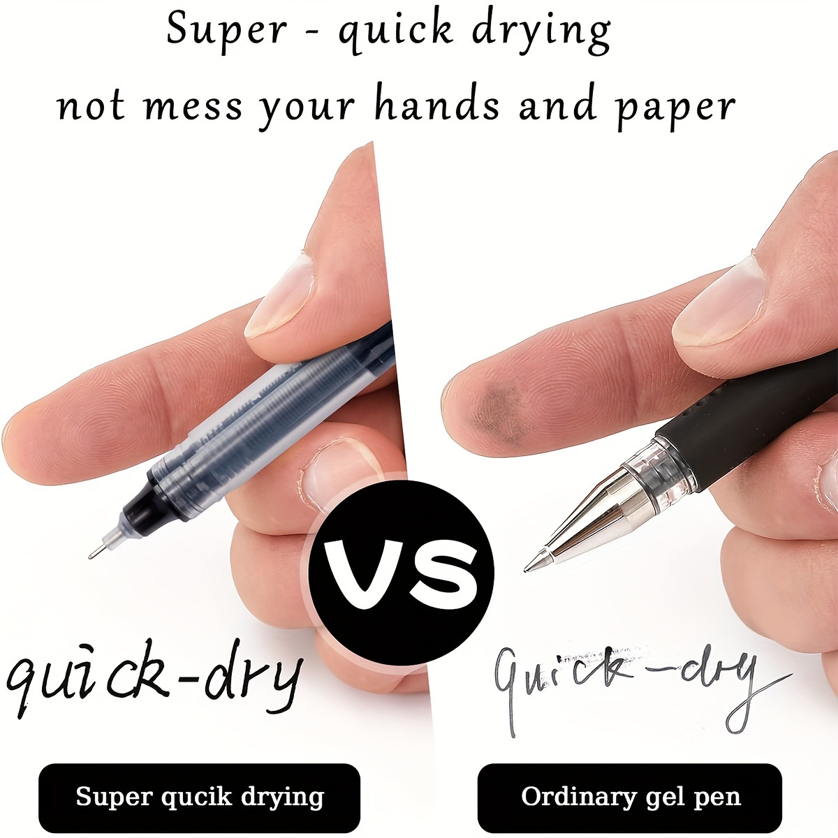 30pcs/10pcs Direct Liquid Quick Drying Ballpoint Pen, 0.5mm Black, Blue, Red. Brush Questions To Write Homework Gel Pen, School Office Writing Stationery Gel Pen, A Good Pen To Write