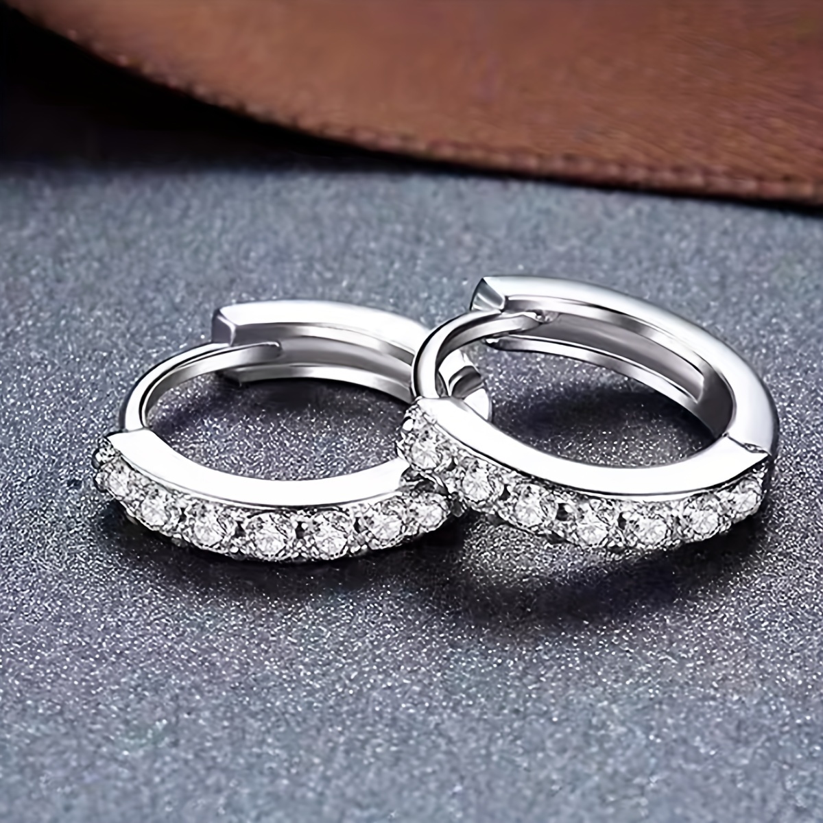 Copper Zirconia Earrings with Circle Design