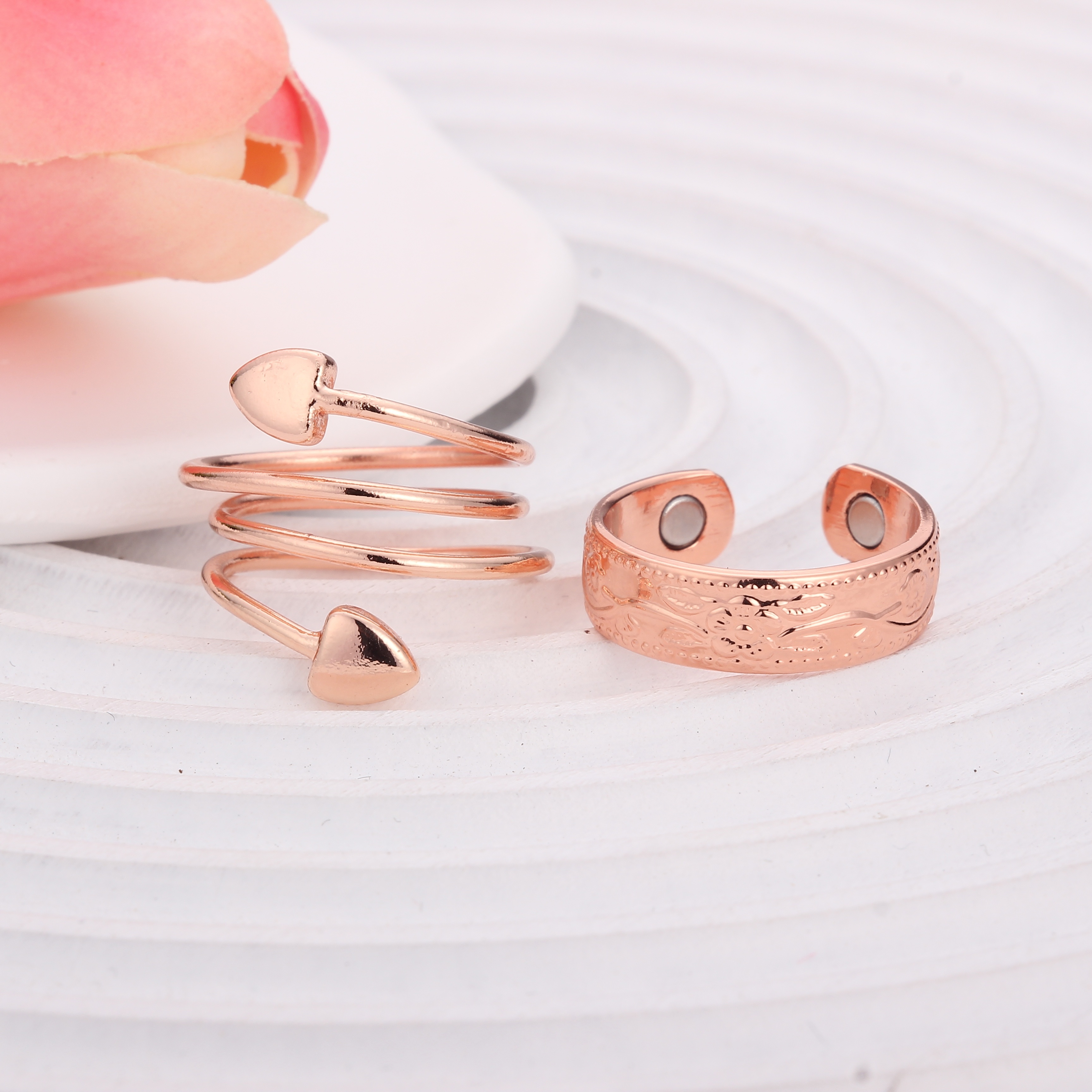 

2pcs Adjustable Copper For Women - Fashionable Design, For Fingers And Thumb, Ideal Gift For Birthdays, New Year, Or , Adjustable Rings | Elegant Jewelry | Copper Rings, Jewelry Rings