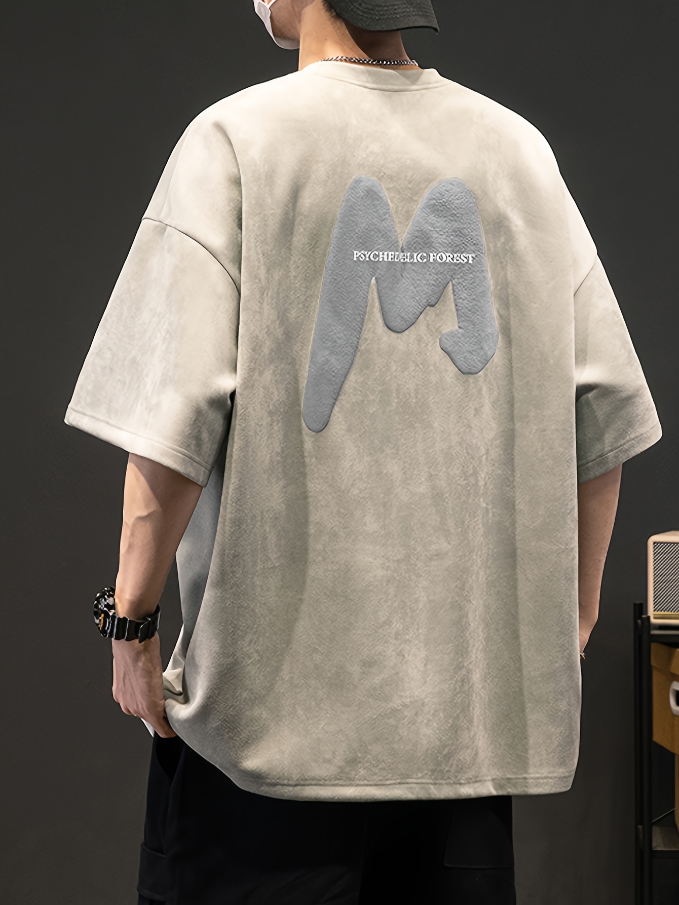 patched loose fit t shirt crew neck short sleeve - Temu Türkiye