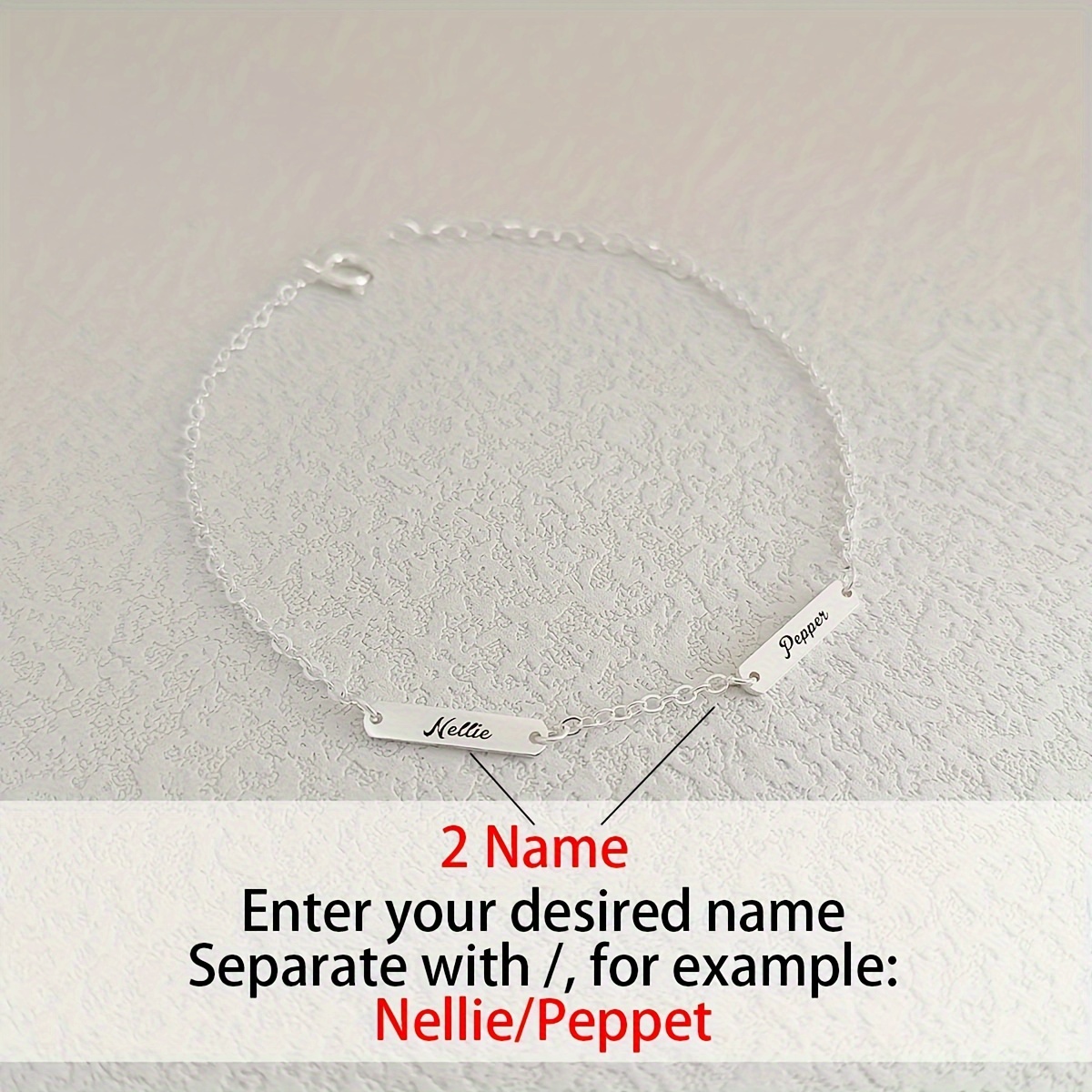 Custom Personalized 1-3 English Name Pendant Bracelet — 18K Gold-Plated