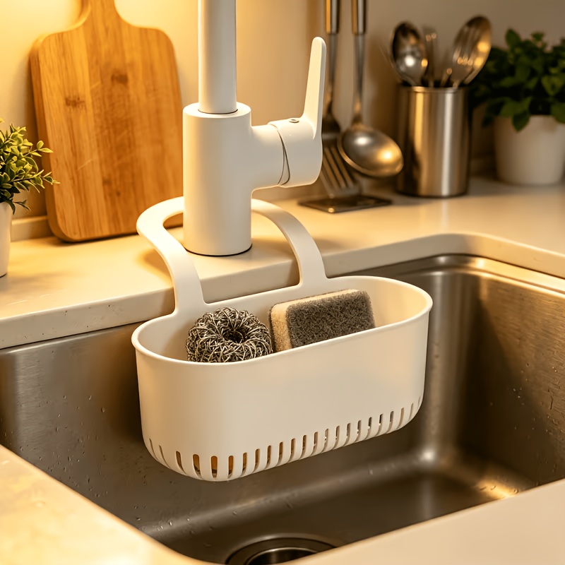 imagen del artículo 1 cesta de drenaje multifuncional, toalla   gruesa y  , escurridor de esponja,   de desmontar, escurridor de filtro para fregadero sin taladro,   uso en cocina y baño, cesta de almacenamiento de esponjas y toallas